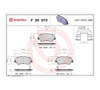 Brembo Front Brake Pads P 30 073 - Fits Hyundai Elantra, i30, Veloster, Kia Ceed