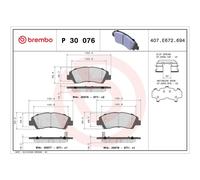 Brembo Brake Pad Set P 30 076 Disc Brake - Fits Hyundai i10 II Saloon 1.2