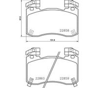 Brembo Front Brake Pad Set P 30 113 - Fits Genesis G70, Kia Stinger