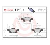 Brembo Prime Brake Pad Set P37016 - Front or - Rear Axle - Free Shipping
