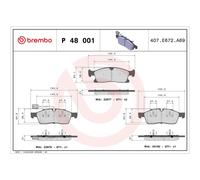 Front Brake Pad Set Fits Maserati Levante BREMBO