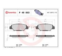 Brembo Prime Brake Pad Set P49053 Fits Mazda Rear Axle - Free Shipping