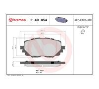 BREMBO P49054 Brake Pad Set For Disc Front Fits Fiat 124 Mazda MX-5 MX-5 RF