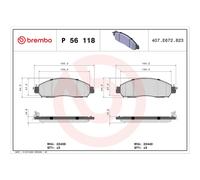 Brembo Prime Brake Pad Set P56118 Fits Nissan Front Axle - Free Shipping