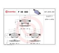 BREMBO Brake pad set PRIME LINE with acoustic wear warning P 59 083 Brake pads,Brake pad set, disc brake OPEL,VAUXHALL,Corsa E Schrägheck (X15)