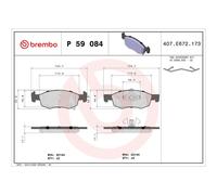 Brembo P59084 Brake Pad Set Replacement Fits Vauxhall Corsavan 1.2 1.3 CDTi