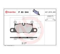 Premium Brembo Rear Brake Pads P65044 for Porsche Cayenne - 3.0 - 17-23