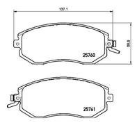 Brake pads P 78 021 BREMBO for SUBARU TOYOTA