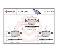 Brembo Prime Brake Pad Set P78026 Fits Subaru Front or Rear Axle - High Quality