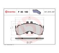 BRAKE PAD SET DISC BRAKE P 83 180 FOR LEXUS LC LS/V 2UR-GSE 5.0L 8cyl LC 3.4L