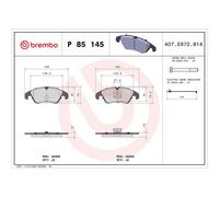 Brembo Prime Brake Pad Set P85145 Front Axle - High Quality - Free Shipping