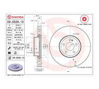 Brembo Prime Line Co-Cast Vented Two-Piece Brake Disc 09.D529.13 Fits Mercedes