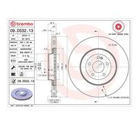 Brake disc BREMBO 09.D532.13 for MERCEDES-BENZ E-CLASS (W213) 3.0 2016-2018