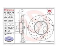 Brembo Prime Line Co-Cast Vented Two-Piece Brake Disc - Drilled 09.D524.13