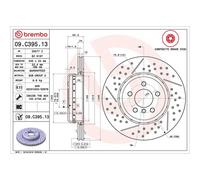 BREMBO Brake Disc Rear Internally Vented,Slotted/Perforated Fits BMW 3 4 Series