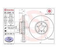 Brembo Prime Line Composite Vented Two-Piece Brake Disc 09.C393.13 Fits BMW