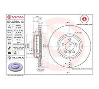 Brembo Prime Line Composite Vented Two-Piece Brake Disc 09.C399.13 Fits BMW