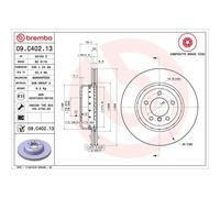 Brembo Prime Line Composite Vented Two-Piece Brake Disc 09.C402.13 Fits BMW
