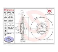 Brembo Prime Line Composite Vented Two-Piece Brake Disc 09.C412.13 Fits BMW