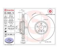 Brembo Prime Line Composite Vented Two-Piece Brake Disc 09.D895.13 Fits BMW