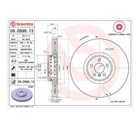 Brembo Prime Line Composite Vented Two-Piece Brake Disc 09.D898.13 Fits BMW