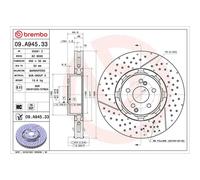 Brembo Prime Line Dual Cast Two-Piece Brake Disc - Drilled & Slotted 09.A945.33