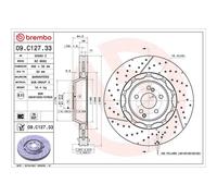 Brembo Prime Line Dual Cast Two-Piece Brake Disc - Drilled & Slotted 09.C127.33