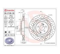 Brembo Prime Line Dual Cast Two-Piece Brake Disc - Drilled & Slotted 09.C128.33