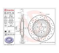 Brembo Prime Line Dual Cast Vented Two-Piece Brake Disc - Drilled 09.D174.43