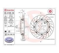 Brembo Prime Line Floating Vented Two-Piece Brake Disc - Drilled 09.A190.33