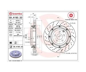 Brembo Prime Line Floating Vented Two-Piece Brake Disc - Drilled 09.A190.33