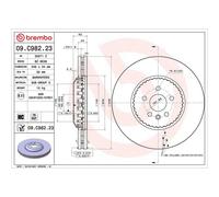 Brembo Prime Line Lightweight Two-Piece Brake Disc - 09.C982.23 Fits Land Rover