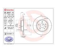 Brembo Prime Line UV Coated Solid Brake Disc Pair - 08.B357.11 - High Quality