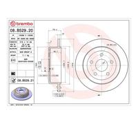 2x Brake Discs Pair Solid Rear 316mm 08.B529.21 Brembo Set 52060147AA Quality