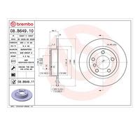 Brembo Prime Line UV Coated Solid Brake Disc Pair - 08.B649.11 - High Quality