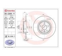 Brembo Prime Line UV Coated Solid Brake Disc Pair - 08.C208.11 - High Quality