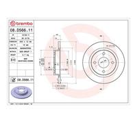 Brembo Prime Line UV Coated Solid Brake Disc Pair - 08.D566.11 Fits Ford