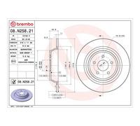 Brembo Prime Line UV Coated Solid Brake Disc Pair - 08.N258.21 Fits Ford