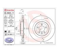 Brembo Rear Brake Disc 09.B504.11 - Fits Land Rover Defender, Discovery, Range Rover