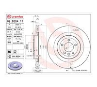 Brembo Prime Line UV Coated Vented Brake Disc 09.B504.11 Fits Land Rover