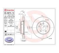 Brembo Prime Line UV Coated Vented Brake Disc 09.B973.11 Fits Vw - High Quality