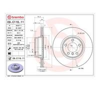 Brembo Prime Line UV Coated Vented Brake Disc 09.C116.11 Fits BMW - High Quality