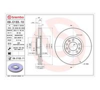 Brembo Prime Line UV Coated Vented Brake Disc 09.C133.11 - High Quality