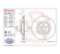 Brembo Prime Line UV Coated Vented Brake Disc 09.C207.11 Fits Land Rover
