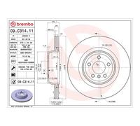 Brembo Brake Disc Pair 09.C314.11 - Vented Rear Axle, Fits BMW 5 & 7 Series