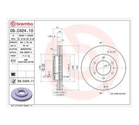 Brembo Prime Line UV Coated Vented Brake Disc 09.C424.11 - High Quality