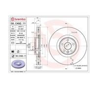 Brembo Prime Line UV Coated Vented Brake Disc 09.C492.11 - High Quality