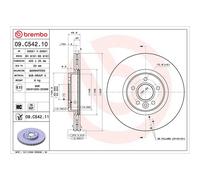 Brembo Prime Line UV Coated Vented Brake Disc 09.C542.11 - High Quality