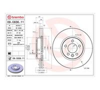 Brembo Brake Disc 09.C636.11 Prime Line UV Coated Vented 332mm Front Fits VW Amarok