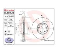 Brembo Prime Line UV Coated Vented Brake Disc - 09.C644.11 For Ford - OE Quality